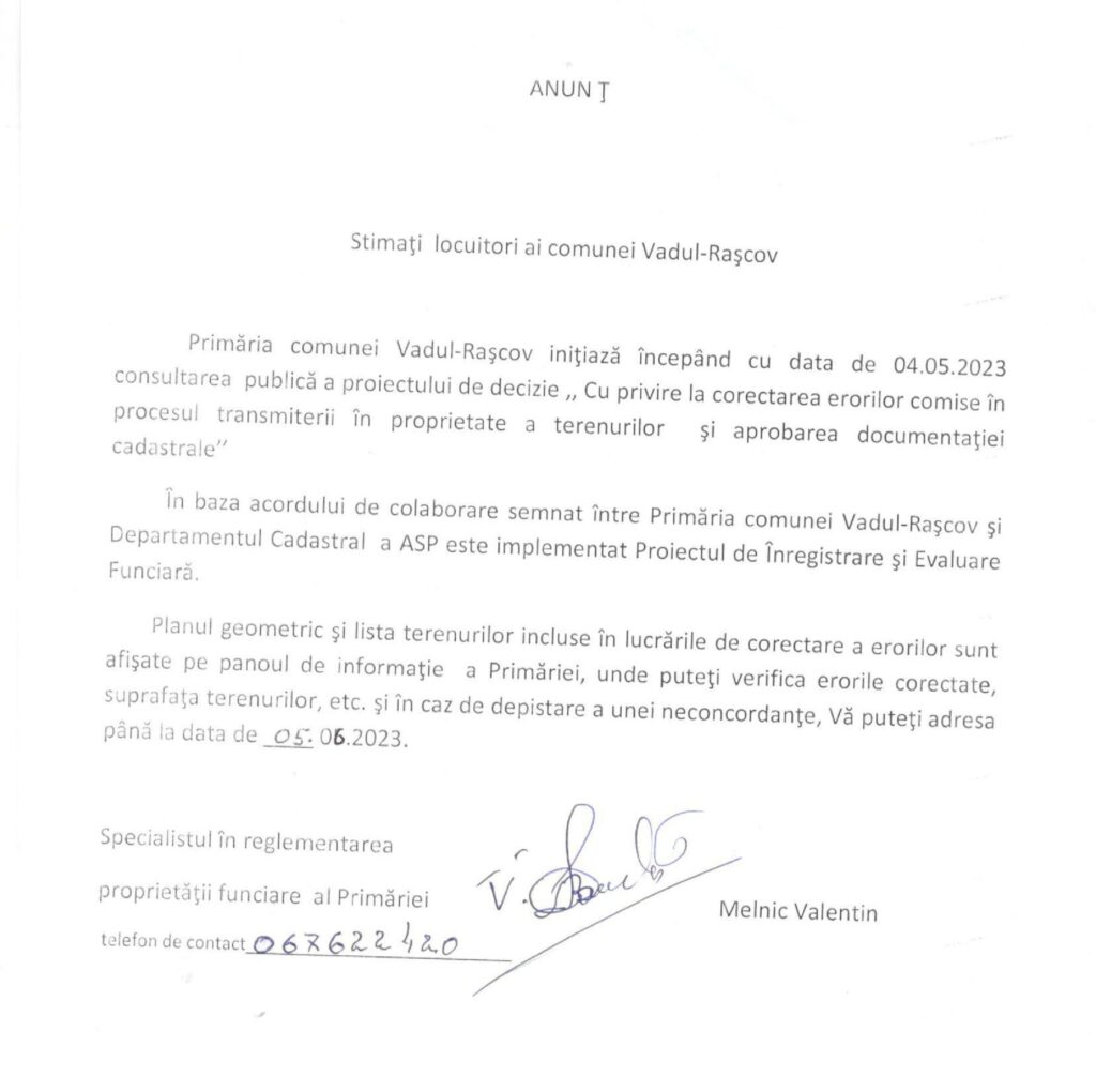 Anunt consultari publice