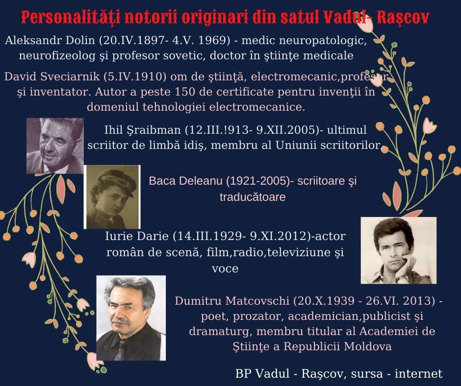Personalităţi notorii ai satului Vadul- Raşcov